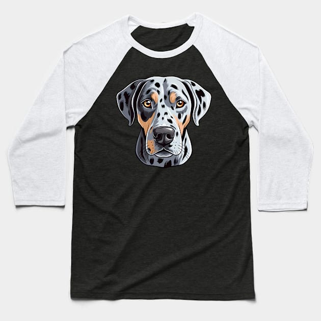 Catahoula Leopard Dog Face Cute Cartoon Puppy Lover Baseball T-Shirt by Sports Stars ⭐⭐⭐⭐⭐